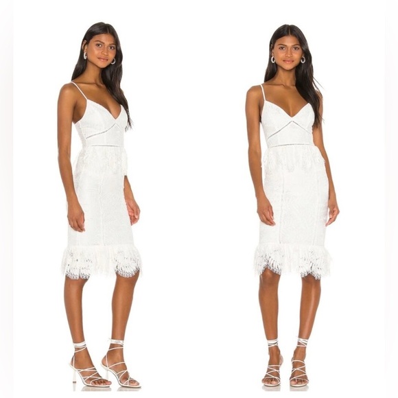 NEW LOVERS + FRIENDS Wanderlust White Lace Midi Dress Size Small - Picture 1 of 12